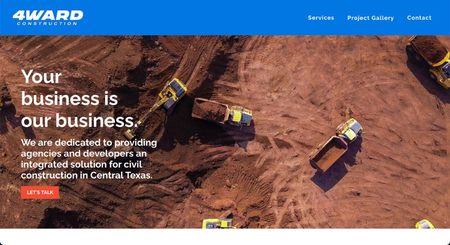A screenshot of https://www.4wardconstruction.com/